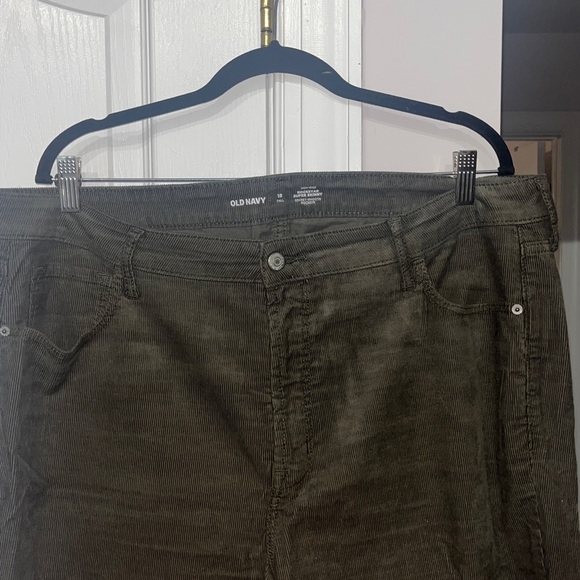 NWT Old Navy olive green corduroy high rise Rockstar super skinny jeans 18 tall - Picture 3 of 8